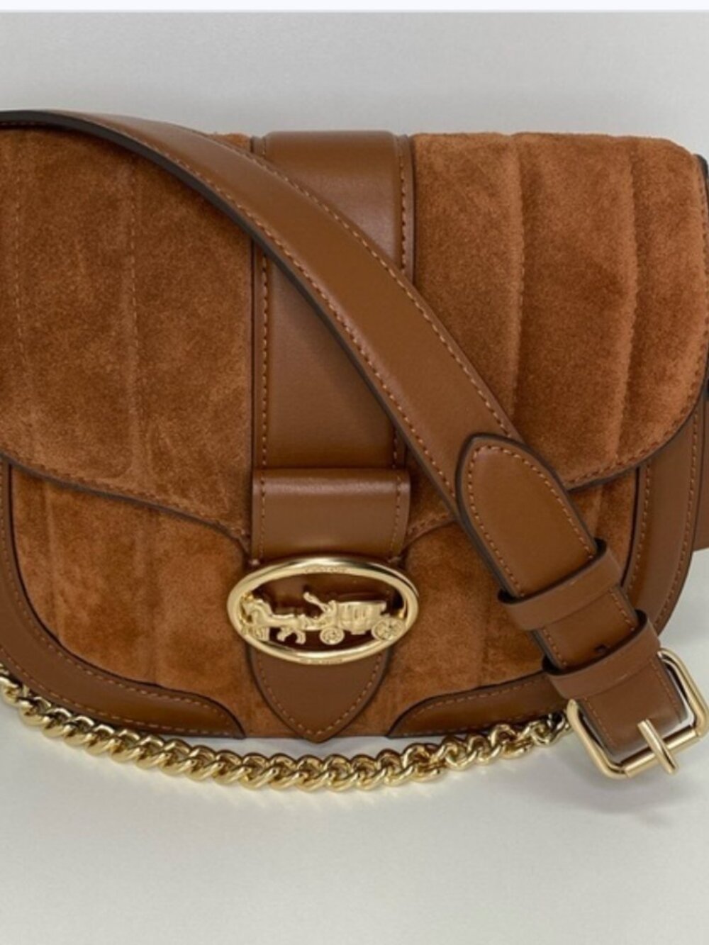 Nwt Coach quilted Georgie Saddle bag authentic